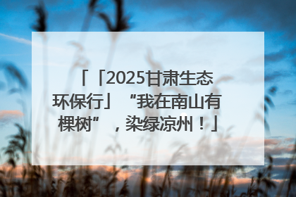 「2025甘肃生态环保行」“我在南山有棵树”，染绿凉州！
