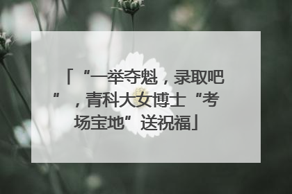 “一举夺魁，录取吧”，青科大女博士“考场宝地”送祝福