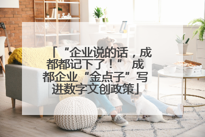 “企业说的话，成都都记下了！” 成都企业“金点子”写进数字文创政策