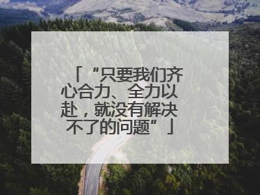 “只要我们齐心合力、全力以赴，就没有解决不了的问题”