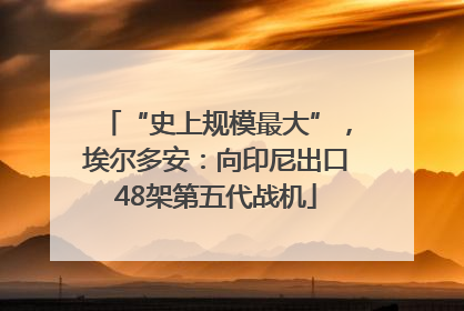 “史上规模最大”，埃尔多安：向印尼出口48架第五代战机