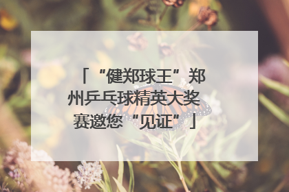 “健郑球王”郑州乒乓球精英大奖赛邀您“见证”