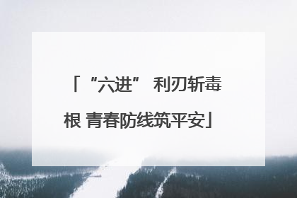 “六进” 利刃斩毒根 青春防线筑平安