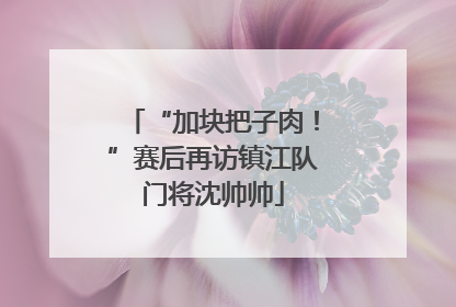 “加块把子肉！”赛后再访镇江队门将沈帅帅