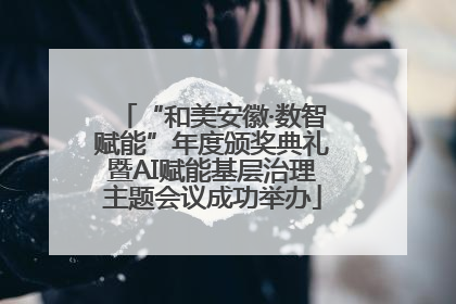 “和美安徽·数智赋能”年度颁奖典礼暨AI赋能基层治理主题会议成功举办