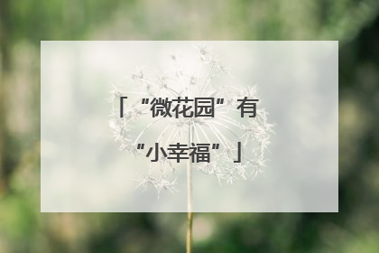 “微花园”有“小幸福”
