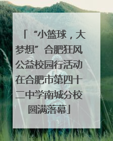 “小篮球，大梦想”合肥狂风公益校园行活动在合肥市第四十二中学南城分校圆满落幕