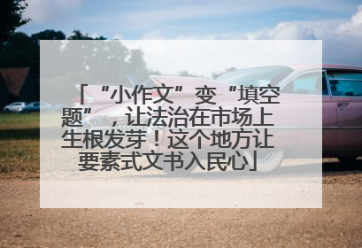 “小作文”变“填空题”，让法治在市场上生根发芽！这个地方让要素式文书入民心