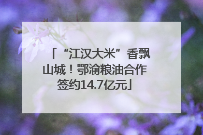 “江汉大米”香飘山城！鄂渝粮油合作签约14.7亿元