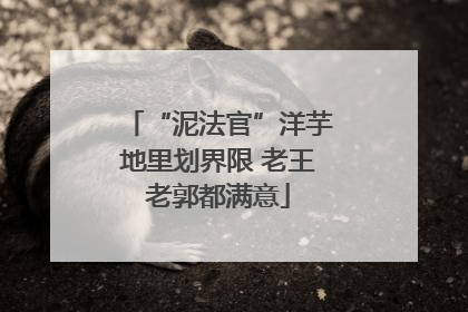 “泥法官”洋芋地里划界限 老王老郭都满意