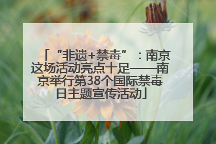 “非遗+禁毒”：南京这场活动亮点十足——南京举行第38个国际禁毒日主题宣传活动