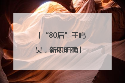 “80后”王鸣昊，新职明确