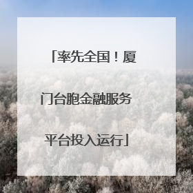 率先全国！厦门台胞金融服务平台投入运行