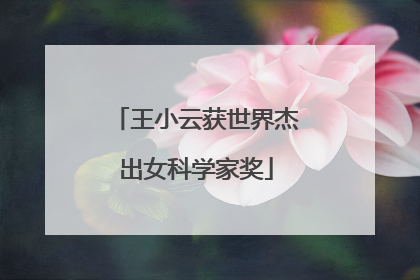 王小云获世界杰出女科学家奖