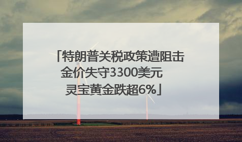 特朗普关税政策遭阻击金价失守3300美元 灵宝黄金跌超6%