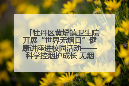 牡丹区黄堽镇卫生院开展“世界无烟日”健康讲座进校园活动——科学控烟护成长 无烟环境助健康