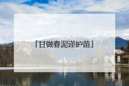 甘做春泥谨护苗