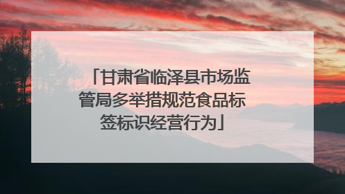 甘肃省临泽县市场监管局多举措规范食品标签标识经营行为
