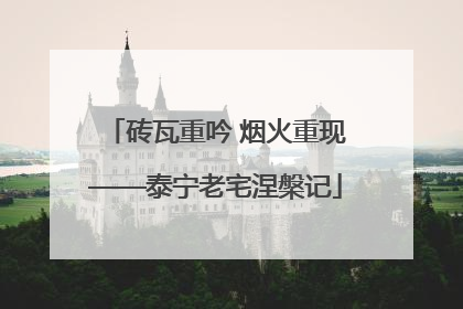 砖瓦重吟 烟火重现——泰宁老宅涅槃记