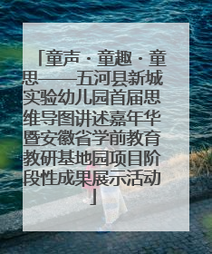 童声・童趣・童思——五河县新城实验幼儿园首届思维导图讲述嘉年华暨安徽省学前教育教研基地园项目阶段性成果展示活动