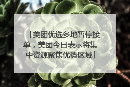 美团优选多地暂停接单，美团今日表示将集中资源聚焦优势区域