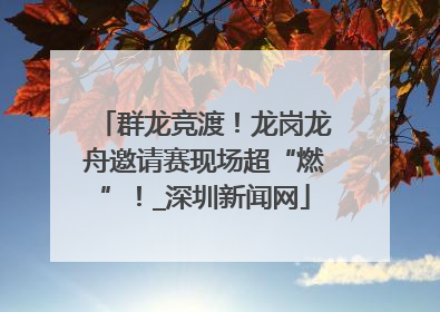 群龙竞渡！龙岗龙舟邀请赛现场超“燃”！_深圳新闻网