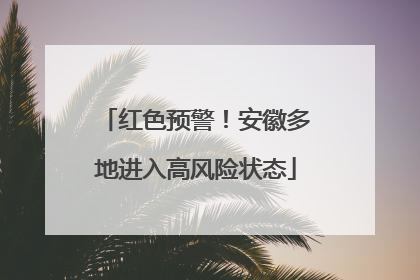 红色预警！安徽多地进入高风险状态