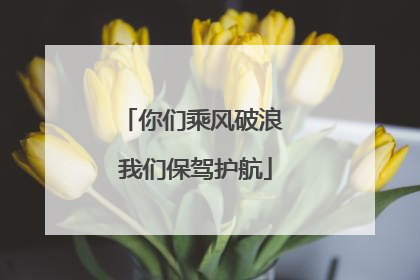 你们乘风破浪 我们保驾护航