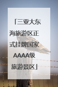 三亚大东海旅游区正式挂牌国家AAAA级旅游景区