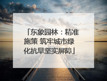 东象园林：精准施策 筑牢城市绿化抗旱坚实屏障