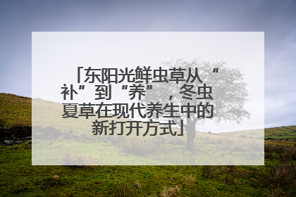 东阳光鲜虫草从“补”到“养”，冬虫夏草在现代养生中的新打开方式