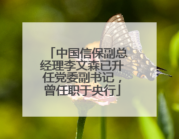 中国信保副总经理李文森已升任党委副书记，曾任职于央行