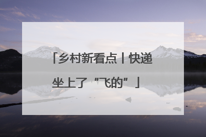 乡村新看点丨快递坐上了“飞的”