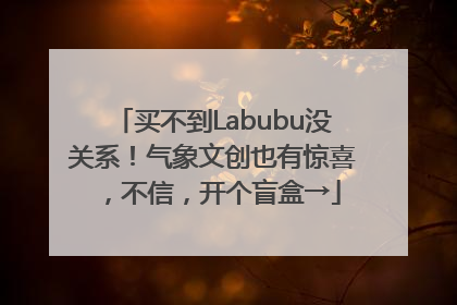 买不到Labubu没关系！气象文创也有惊喜，不信，开个盲盒→