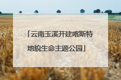 云南玉溪开建喀斯特地貌生命主题公园