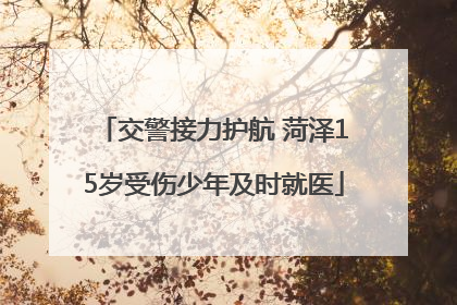 交警接力护航 菏泽15岁受伤少年及时就医