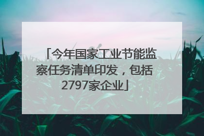 今年国家工业节能监察任务清单印发，包括2797家企业