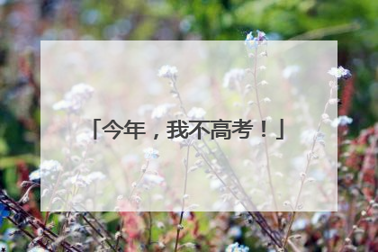 今年，我不高考！