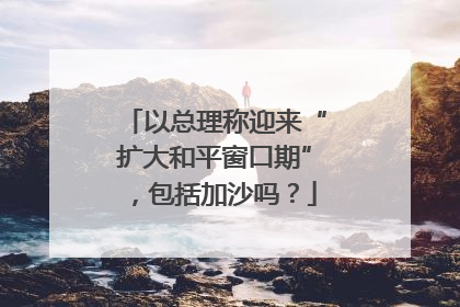 以总理称迎来“扩大和平窗口期”，包括加沙吗？
