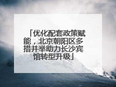 优化配套政策赋能，北京朝阳区多措并举助力长沙宾馆转型升级