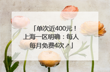 单次近400元！上海一区明确：每人每月免费4次↗