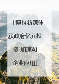 博拉新媒体获政府亿元投资 加速AI企业应用