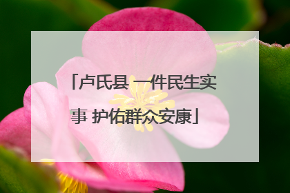 卢氏县 一件民生实事 护佑群众安康