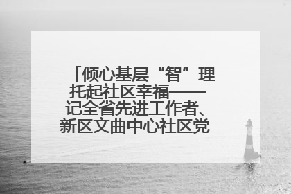 倾心基层“智”理 托起社区幸福——记全省先进工作者、新区文曲中心社区党委书记董世弘