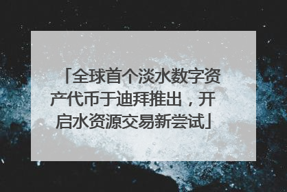 全球首个淡水数字资产代币于迪拜推出，开启水资源交易新尝试