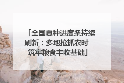 全国夏种进度条持续刷新：多地抢抓农时 筑牢粮食丰收基础