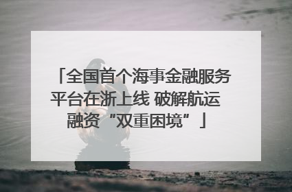 全国首个海事金融服务平台在浙上线 破解航运融资“双重困境”