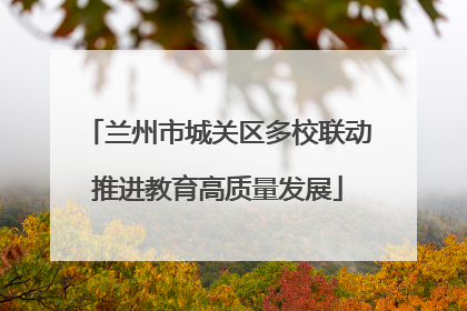 兰州市城关区多校联动推进教育高质量发展