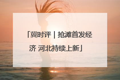 冀时评｜抢滩首发经济 河北持续上新