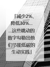 减少2%、降低30%……这些跳动的数字勾勒出他们节能低碳的生动实践